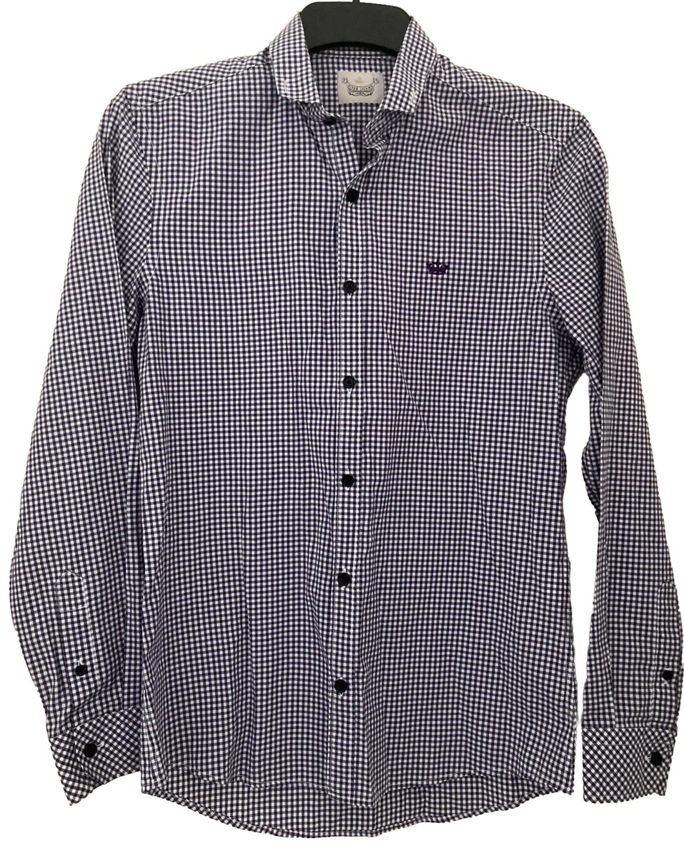 River Island Button Collar Long Sleeve Shirt Size Small Purple