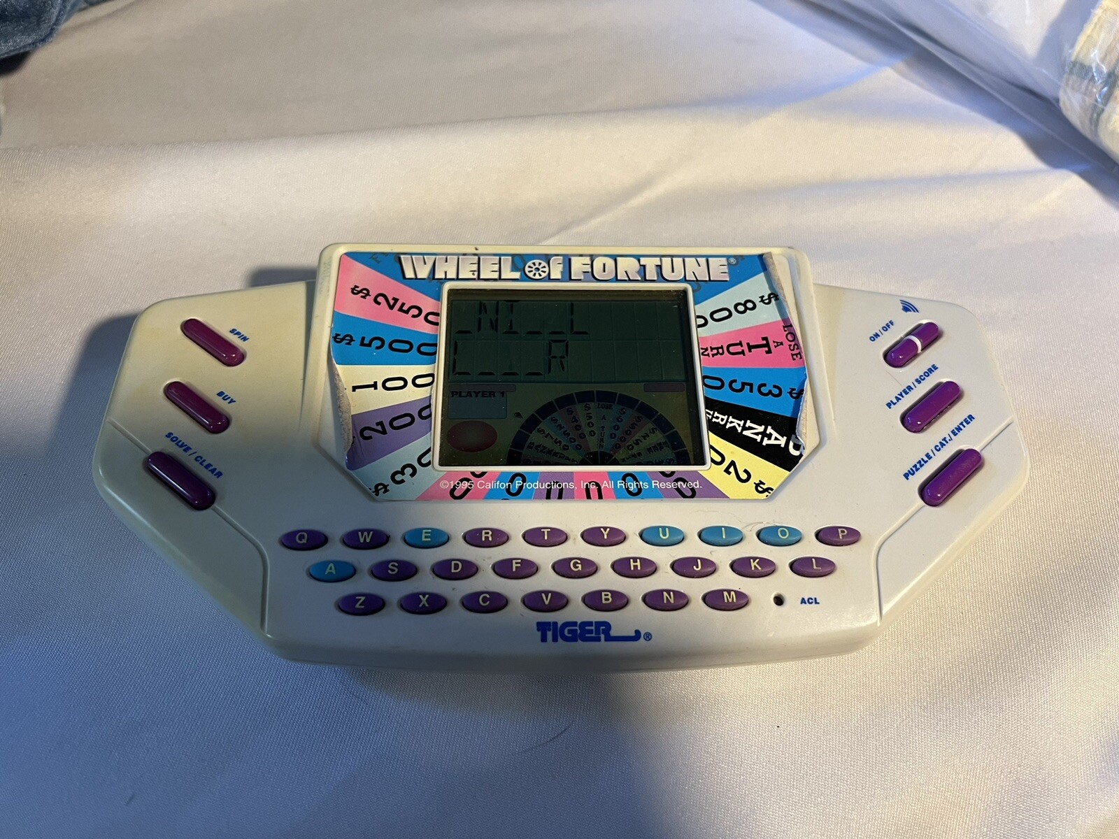 Vintage 1995 Tiger Electronics Wheel of Fortune Handheld Game w