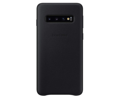 Echt Leder Handyhülle für Samsung Galaxy S10 Schwarz Offizielle Galaxy S10 Hülle