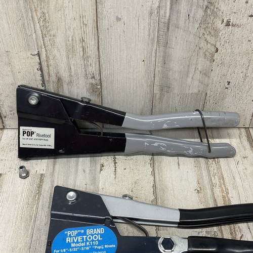 Lot of 2 Pop Brand Riveter Rivetool K110, 1 Needs Repair 1/8”, 5/32”, 3/16” - Picture 3 of 8