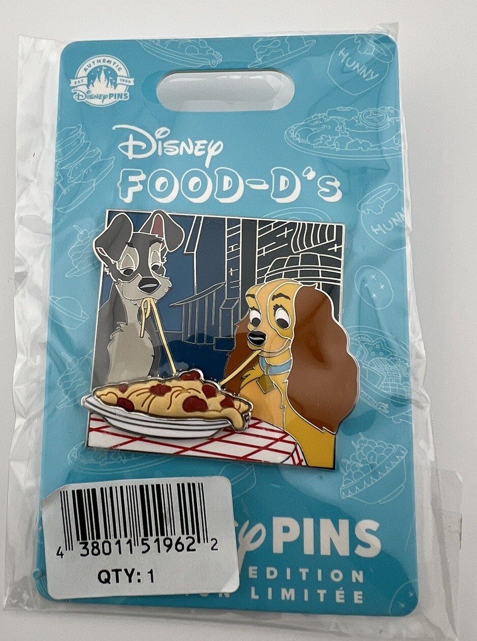 Lady & The Tramp FOOD-D's Spaghetti  Pin. Badge. Lapel. The Disney Store.