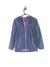 Free Country Girls Full Zip Hooded Softshell Jacket Grey Purple 14/16 Large