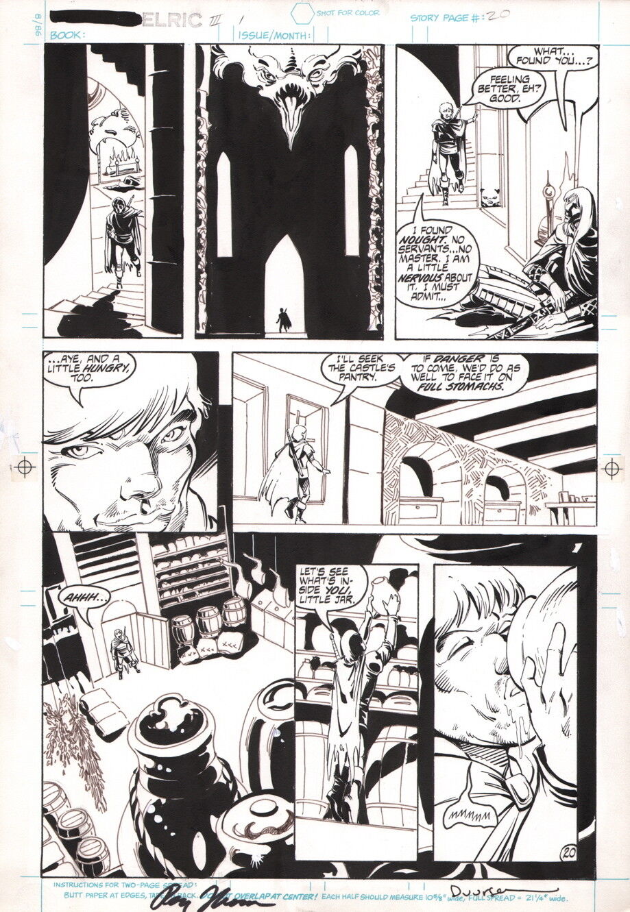 SIGNED Roy Thomas Jan Duursema Elric Original Comic Art Page / Michael Moorecock Klasyczny domowy