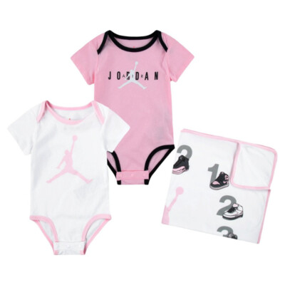 Nike Jordan Milestone Body-Set Babys 0 9 m 2er Pack Decke DB7272-663 Neu 0-12 J