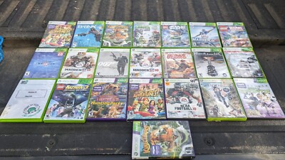 Xbox 360 Video Game Lot (22) Kinect NCAA Maden Rocksmith Lego Brink Disney