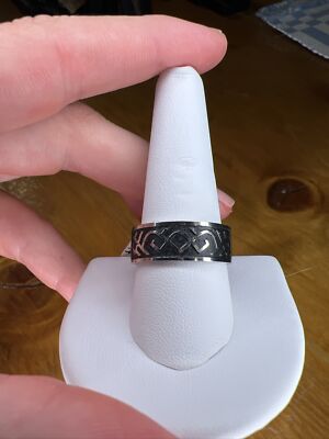 Wedding Band New Men's Engagement Ring Anniversary Black Stainless Steel Size 10