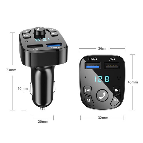 Auto Wireless Bluetooth 5.0 Fm-Transmitter-Adapter 2Usb Pd Aux Freisprech- ︴ - Bild 4 von 11