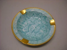 Vintage Royal Chelsea Ashtrays Marquette Blue Marble and Gold Discontinued