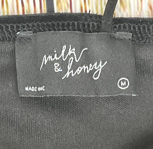 Milk & Honey Sequin Velvet Bralette Cropped Top Size Medium - Picture 7 of 8
