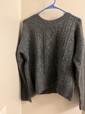 Old Navy Knit Textured Crewneck Sweater Gray NWT Womens S