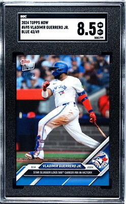 2024 Topps Now #695 Vladimir Guerrero Jr. Blue Jays BLUE Parallel #/49 SGC 8.5