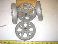 4   CAST IRON  WHEEL  GAS ENGINE MAYTAG GARDEN  CART  BARBECUE GRILL  