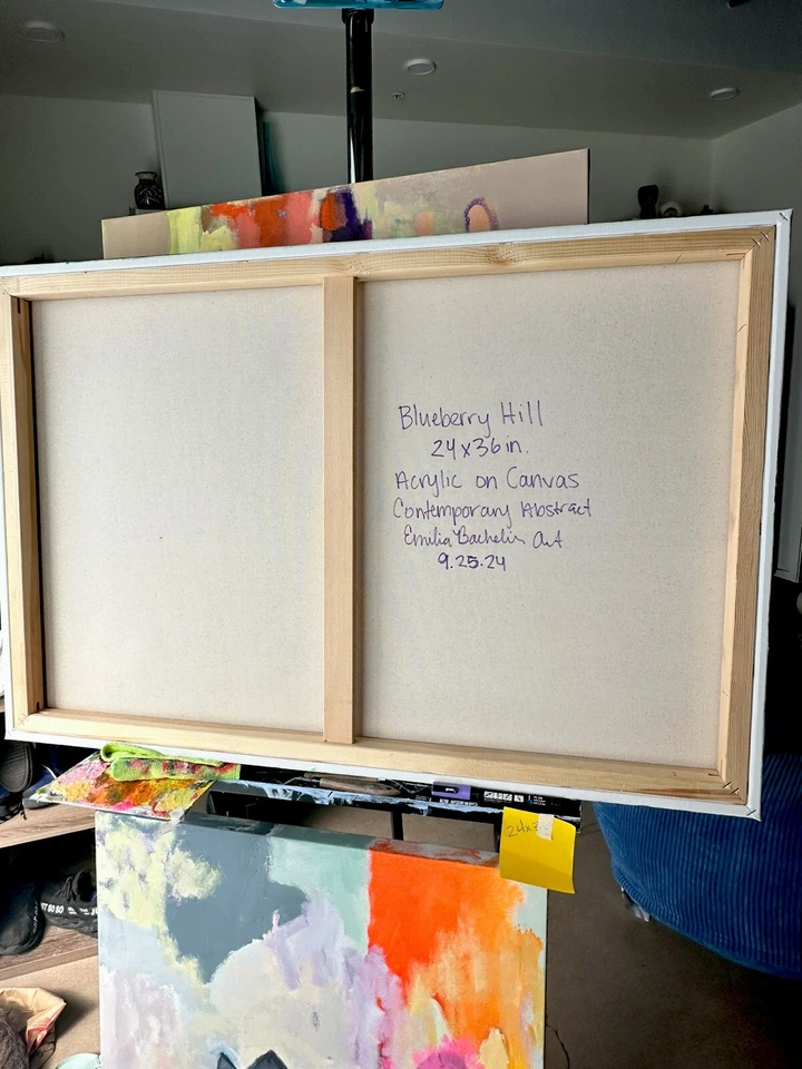 "Pintura abstracta Emilia Bachelier 24x36"" original sobre lienzo" Foto 2 de 4