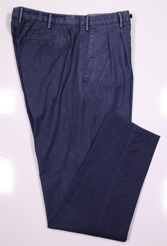 GTA Anti-Fit Denim Blue Wool Pleated Dress Pants 35x31 - 第 1/8 張圖片