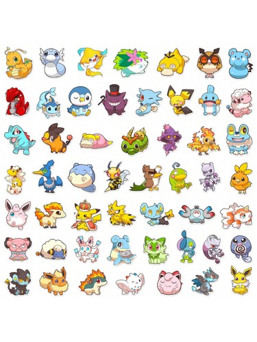 50 Stck. Junge Mädchen Kawaii Pokemon Anime Manga Aufkleber zufällig Sammelalbum wasserdicht - Bild 9 von 10