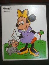 Vintage Playskool Wooden Puzzles Disney Minnie Mouse  Thumper