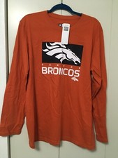 Men's NFL Team Apparel Denver Broncos Long Sleeve T-shirt Size Large New