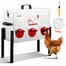 VEVOR Automatic Chicken Feeder 30 lbs 6 Feeding Ports Poultry Feeder Gravity