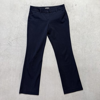 Express Bootcut Navy Button Zip Flat Front Women's Pants
