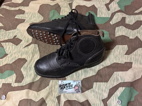 Immediate Post WWII Early East German Army DDR Hobnail Low Boots - Dead Stock