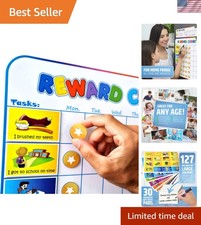 Magnetic Kids Reward Chart - 127 Pre-Written Stickers for Potty Training Success