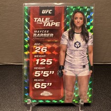MAYCEE BARBER 2025 TOPPS CHROME UFC TALE OF THE TAPE GREEN GEO /75 Q1787