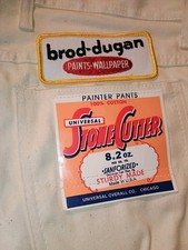 Vintage NOS Dead Stock Stone Cutter Painter Pants NWT 38x30 White Brod-Dugan 70s