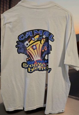 Vintage 1996 Camel Cigarettes Groove Blender T Shirt XL White Pocket Tee 90s