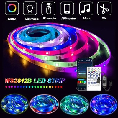 WS2812B RGBIC LED Streifen Licht USB Traum Farbe Bluetooth App Fernbedienung 20M Deko