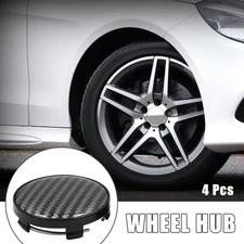 4 Pcs Black 60mm Dia 5 Clips Car Wheel Tyre Center Hub Caps Cover w/ Sticker