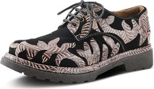 Spring Step L'Artiste Women's Jigsaw Chunky Leather Textile Oxford Shoes, 9-9.5