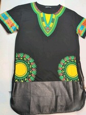 African Dashiki Tribal Hippie Unisex Bodycon Tunic Top Size S