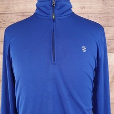 Izod Golf Pullover Mens Large Blue Quarter Zip Mock Neck Lightweight Performance