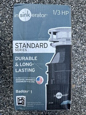 InSinkErator Badger 1 - 1/3 HP Food Waste Disposer - New, Open Box