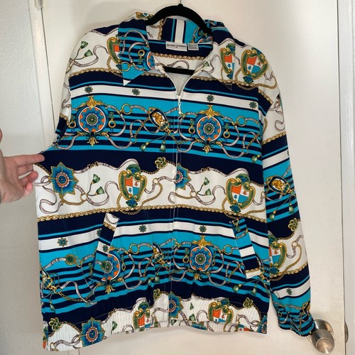 Alfred Dunner nautical vintage 90s windbreaker zip coastal grandmacore cabin 16 - Picture 3 of 10
