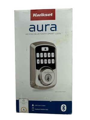 Kwikset Aura Bluetooth Electronic Modern Door Lock Satin Nickel New 99420-001