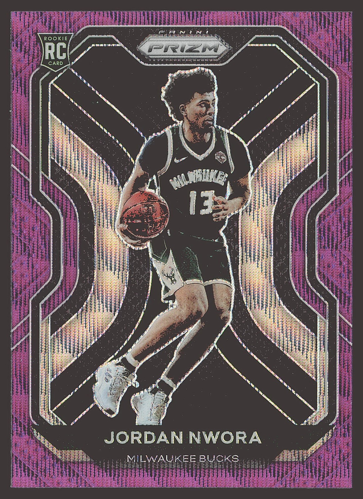 2020-21 Panini Prizm #273 Jordan Nwora Purple Wave Prizms RC
