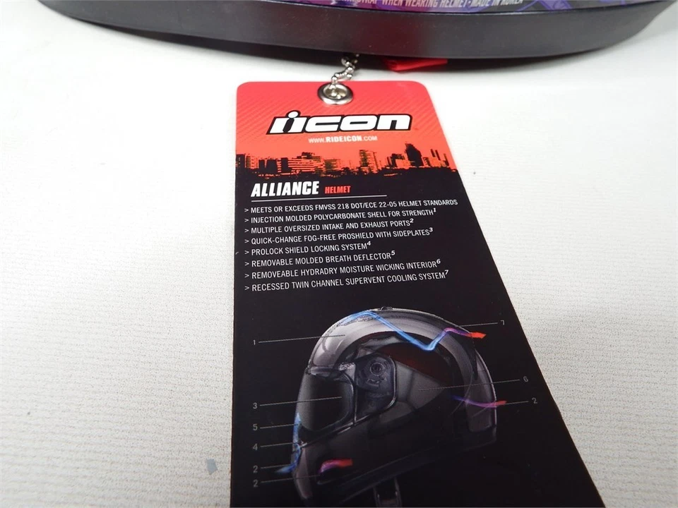 Casco de motocicleta para mujer Icon Alliance Chrysalis púrpura mariposa talla grande Foto 3 de 4