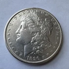 1880 90% Silver Morgan Silver Dollar, Philadelphia minted, flat ship.
