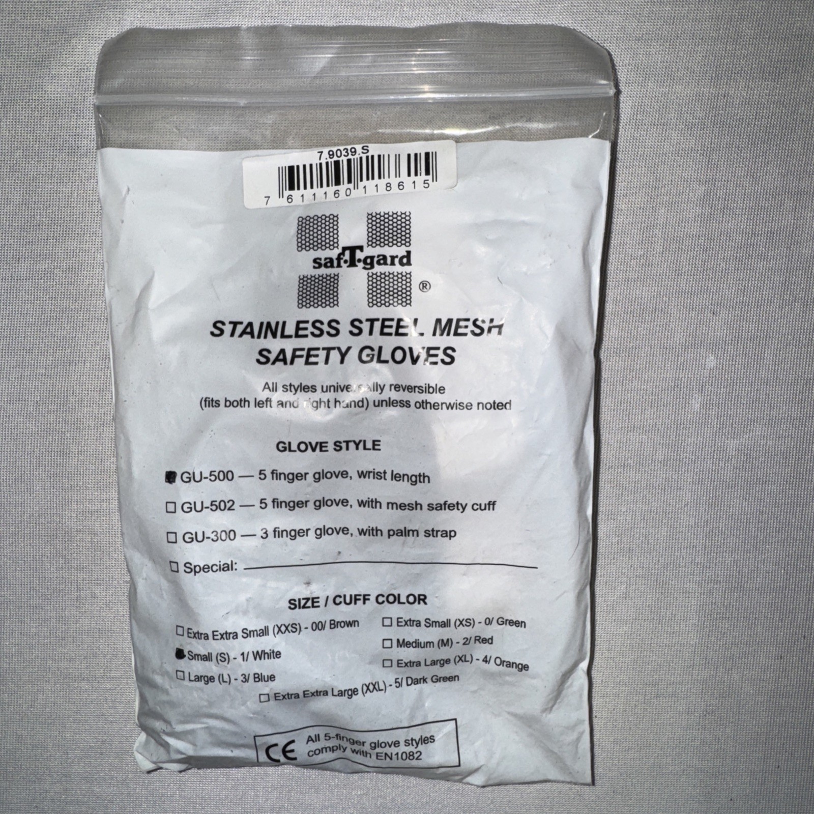 NWT - SAF-T-GARD 'METAL' (GU-500) STAINLESS STEEL MESH SAFETY GLOVES - S