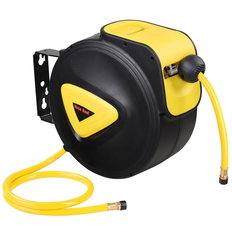 Yessources 33 ft Retractable Air Hose Reel Auto Rewind Wall Mount Compressor