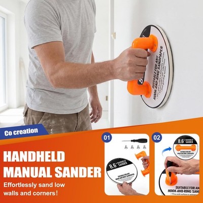 9 Inch Drywall Pole Sander – Manual Round Head, Medium Grit, With Extension Pole, For Ceilings & Walls, Model Pole Sander-2