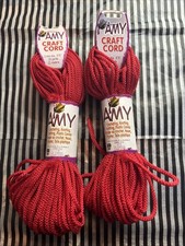 Lot Of 2 Amy Craft Cord Color Red 2mm 25 Yards Heat Fusible 100% Nylon