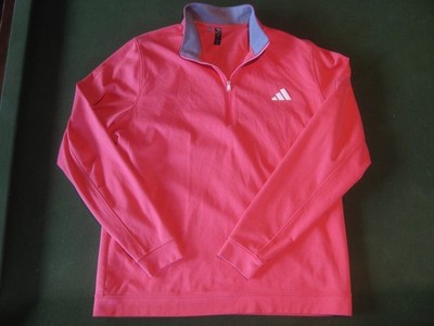 Adidas Elevated 1/4-Zip Pullover (XL) Coral - Retro Style (Lovely Condition)