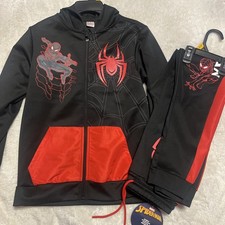 NWT Marvel Spider-Man Boys Set Active Jacket Jogger Set Size 10/12