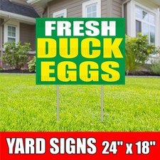 FRESH DUCK EGGS Yard Sign with H-Stakes Organic Farmer Fresh Fair Farm