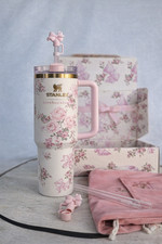 Stanley x LoveShackFancy 40oz Quencher H2.0 Tumbler Pink Floral Limited Edition