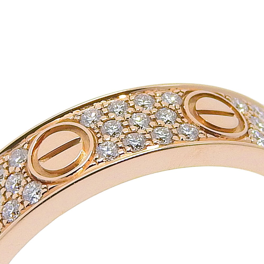 CARTIER Mini Love Ring Ring B4085848 Full pave K18 Pink Gold