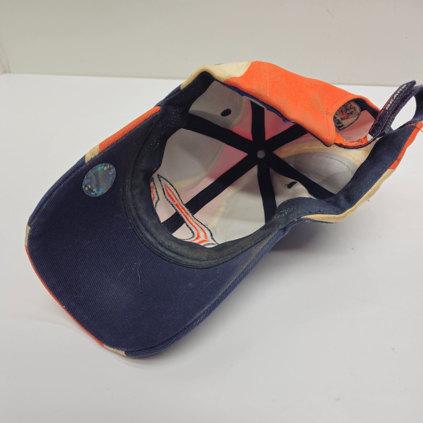 Reebok Chicago Bears NFL Equipment Adjustable Baseball Cap Hat Orange Navy thumbnail 6