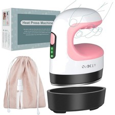 Mini máquina de prensa de calor rosa ligera con suela de cerámica - Ideal para hágalo usted mismo